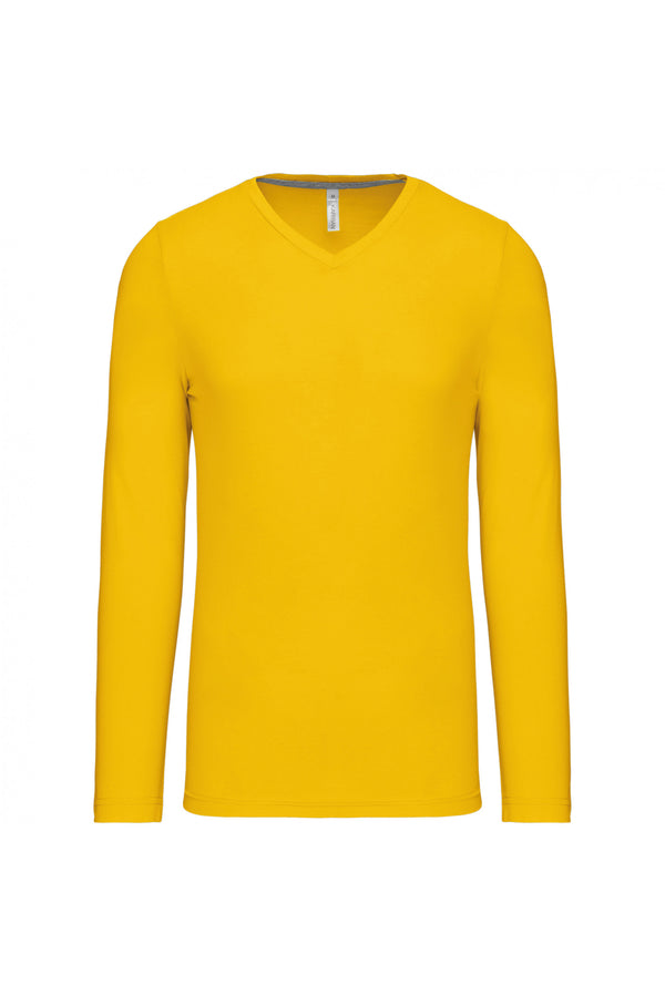 Long-sleeved V-neck T-shirt