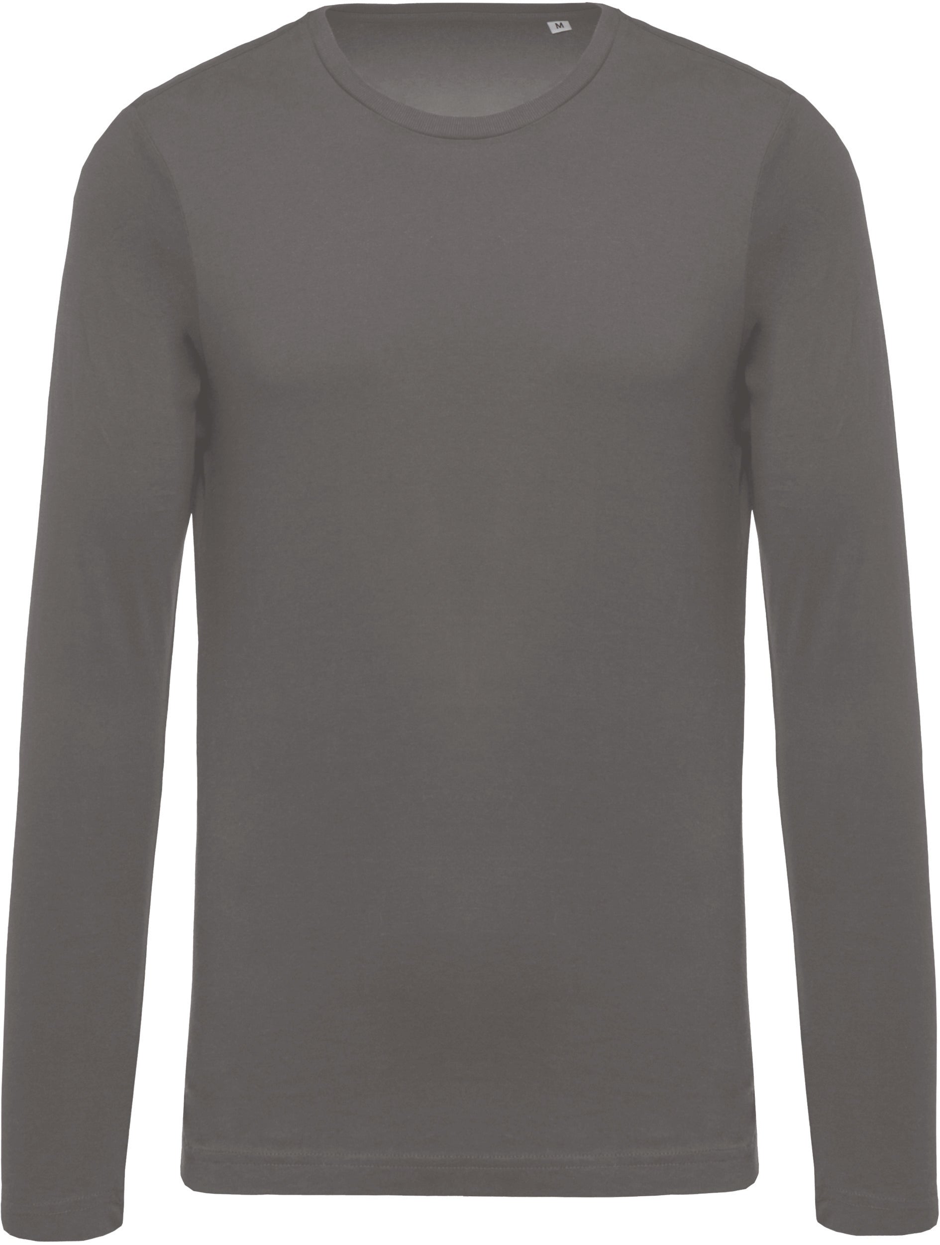 T-shirt coton Bio col rond manches longues homme