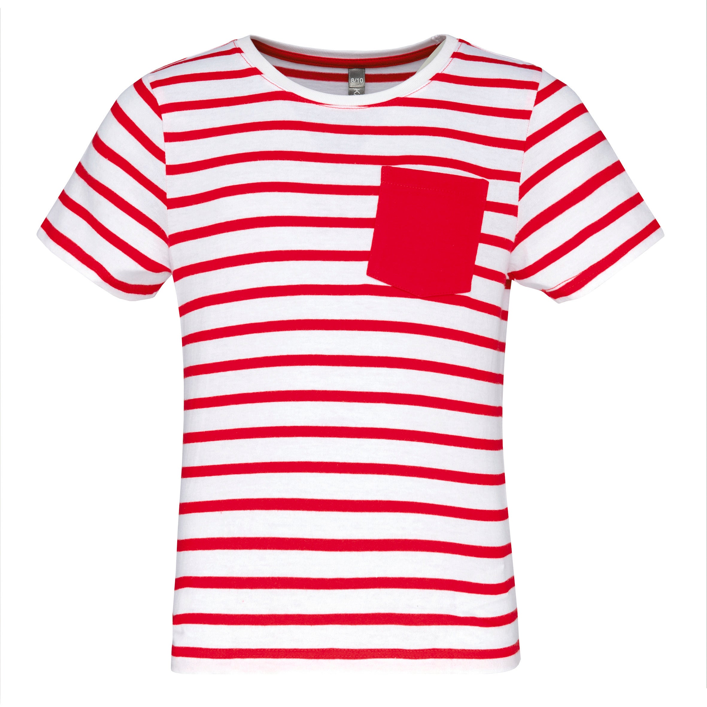 Zeemans gestreept T-shirt voor kinderen met zak met korte mouwen