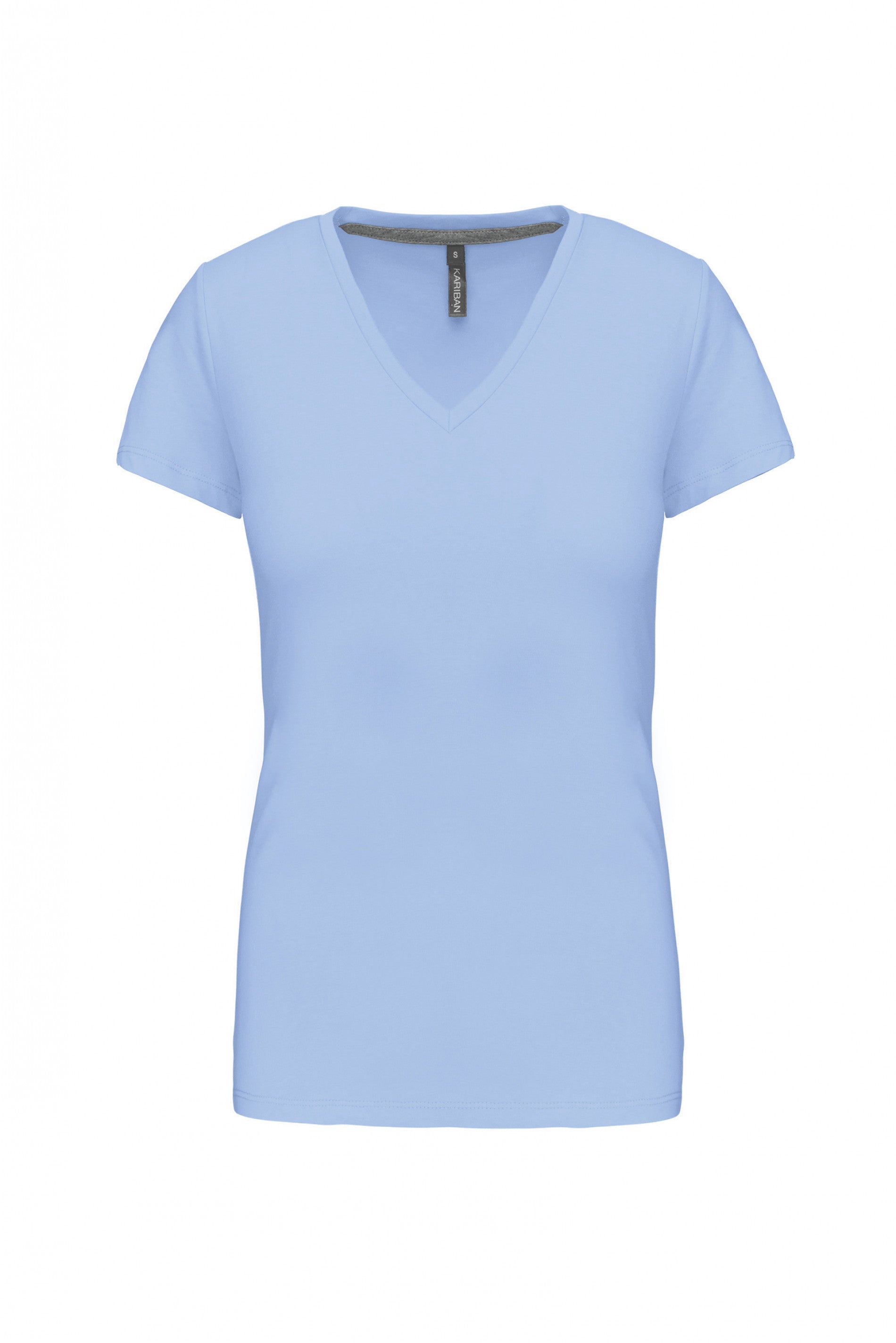 Dames T-shirt met V-hals en korte mouwen