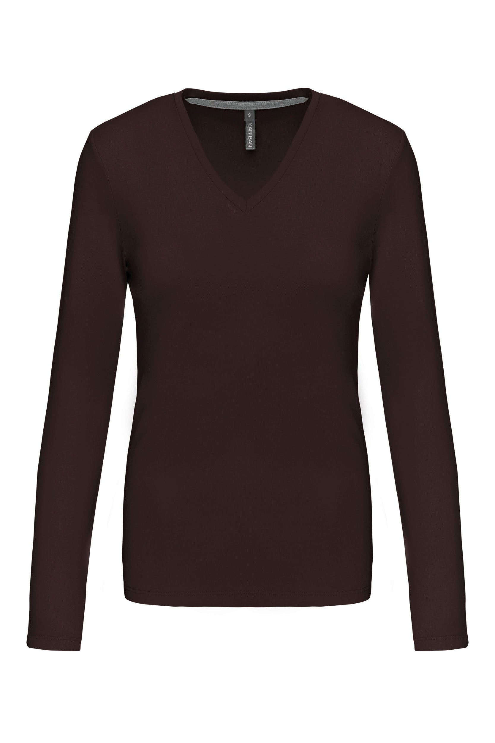 T-shirt col V manches longues femme