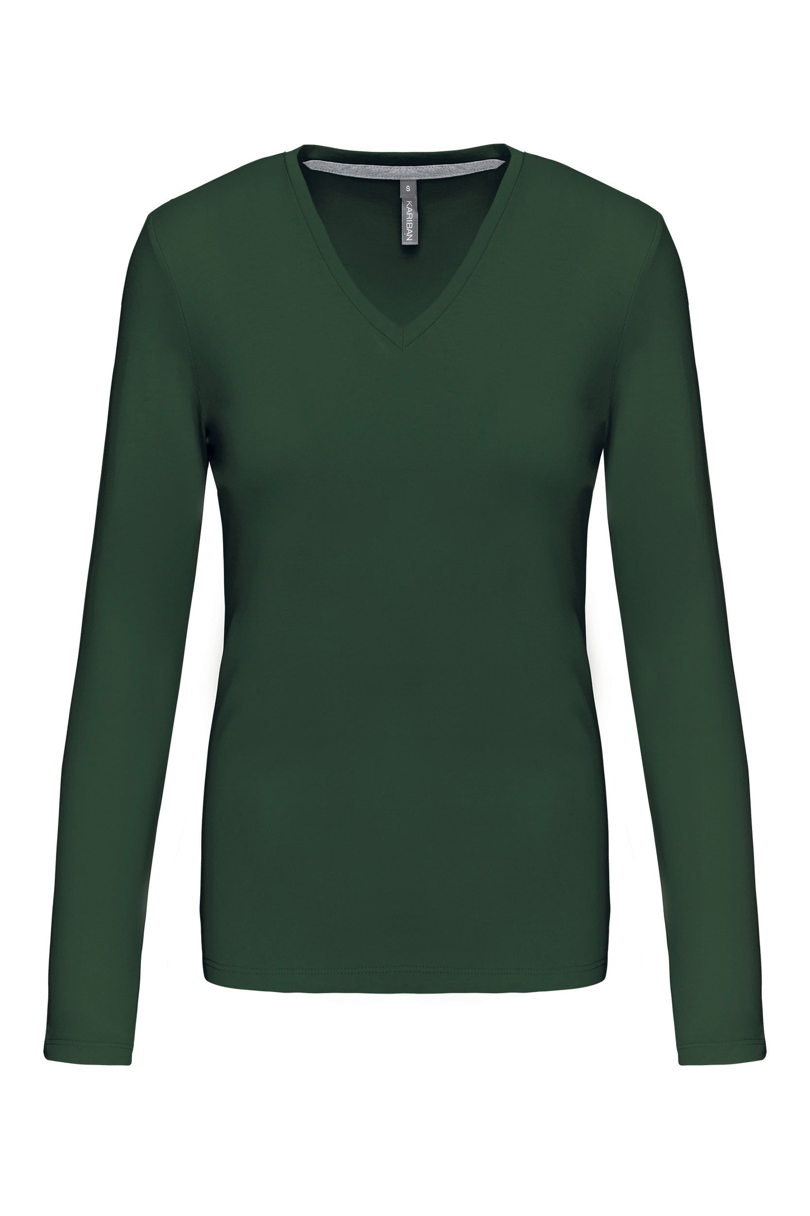 T-shirt col V manches longues femme