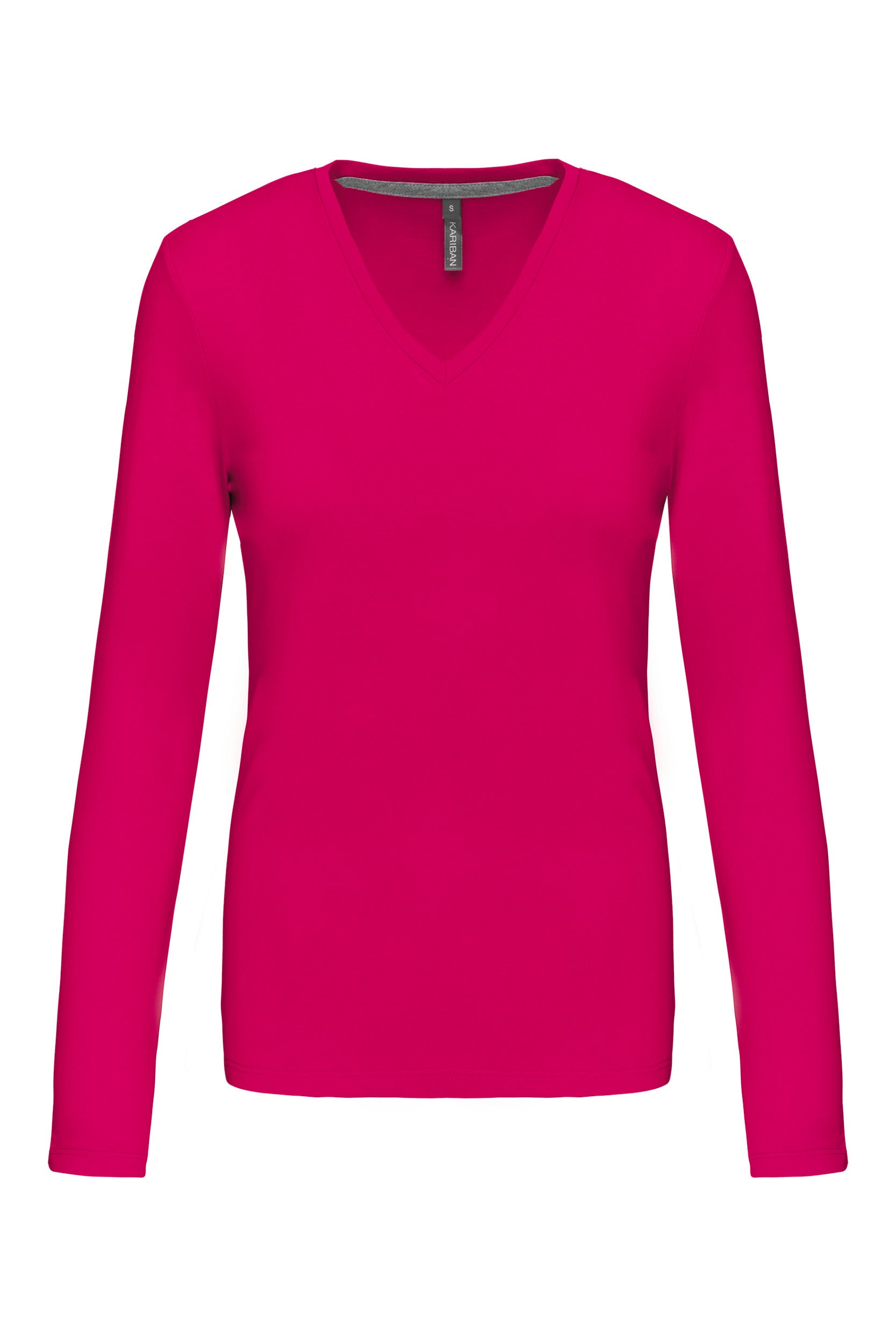 T-shirt col V manches longues femme