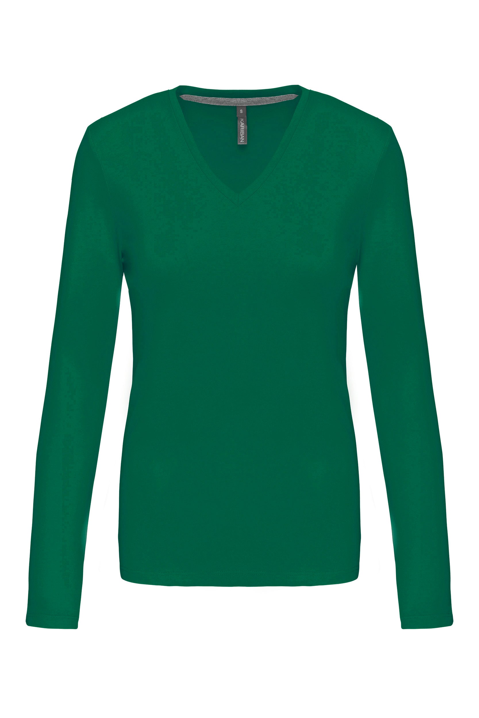 T-shirt col V manches longues femme