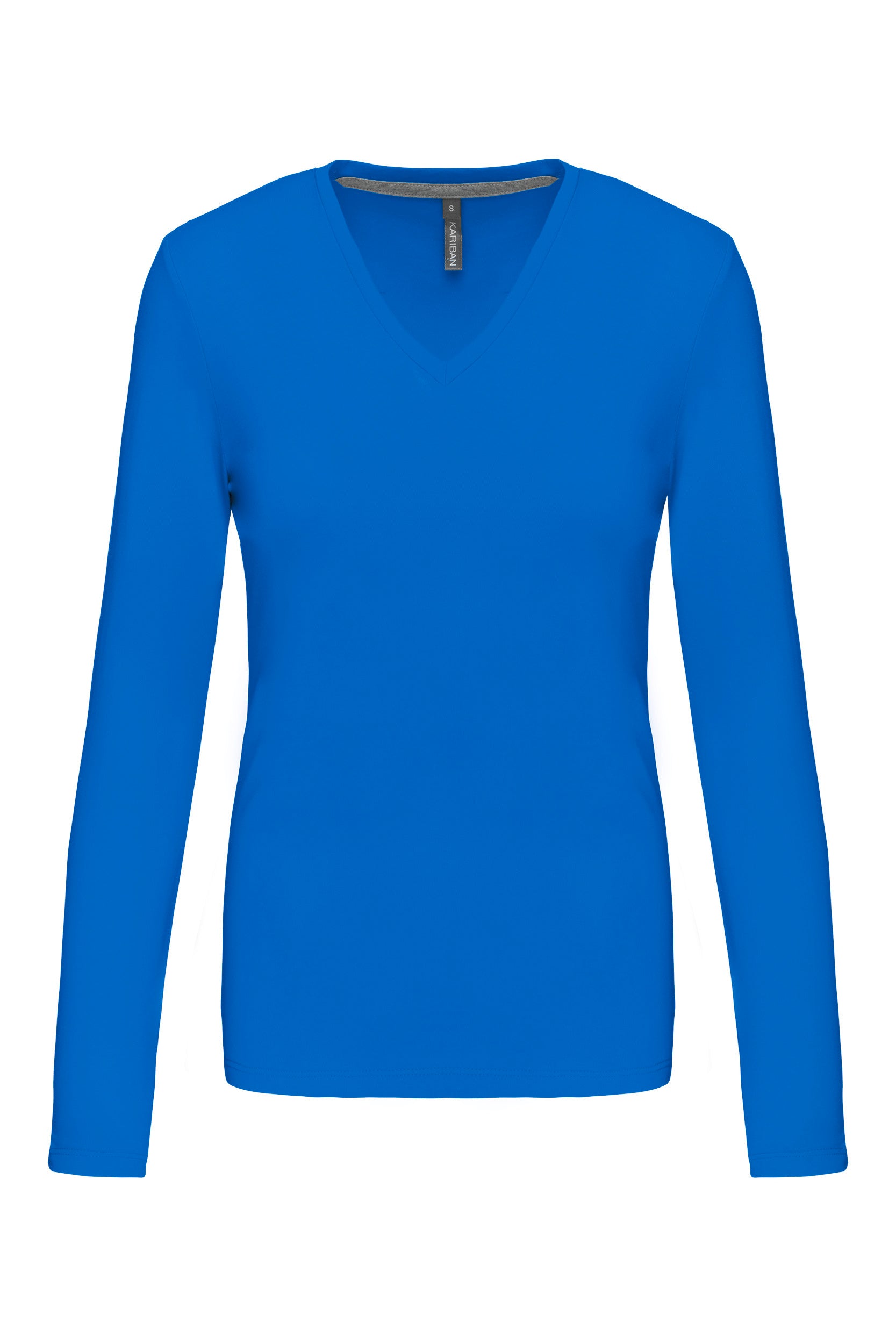 T-shirt col V manches longues femme
