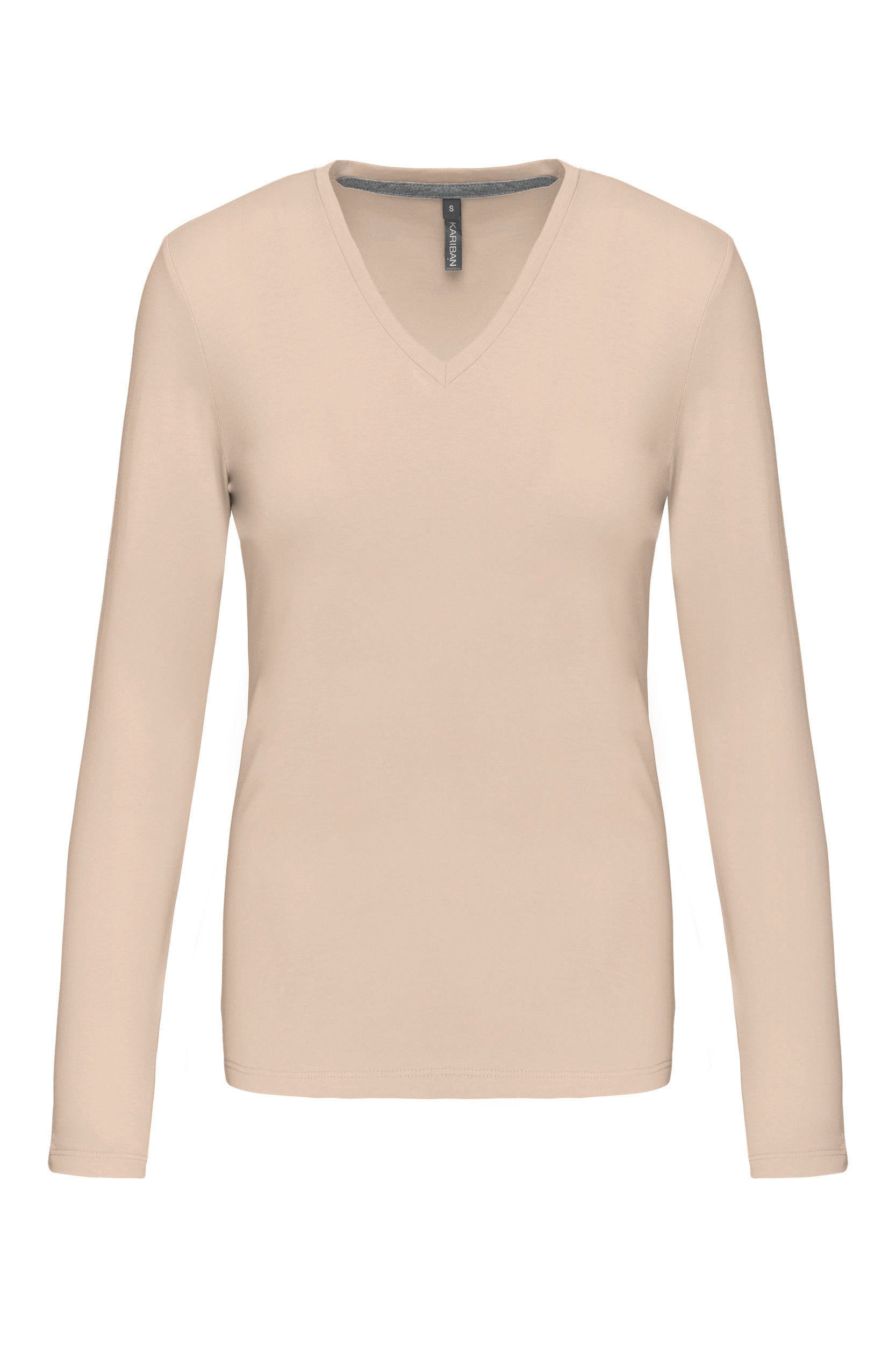 T-shirt col V manches longues femme