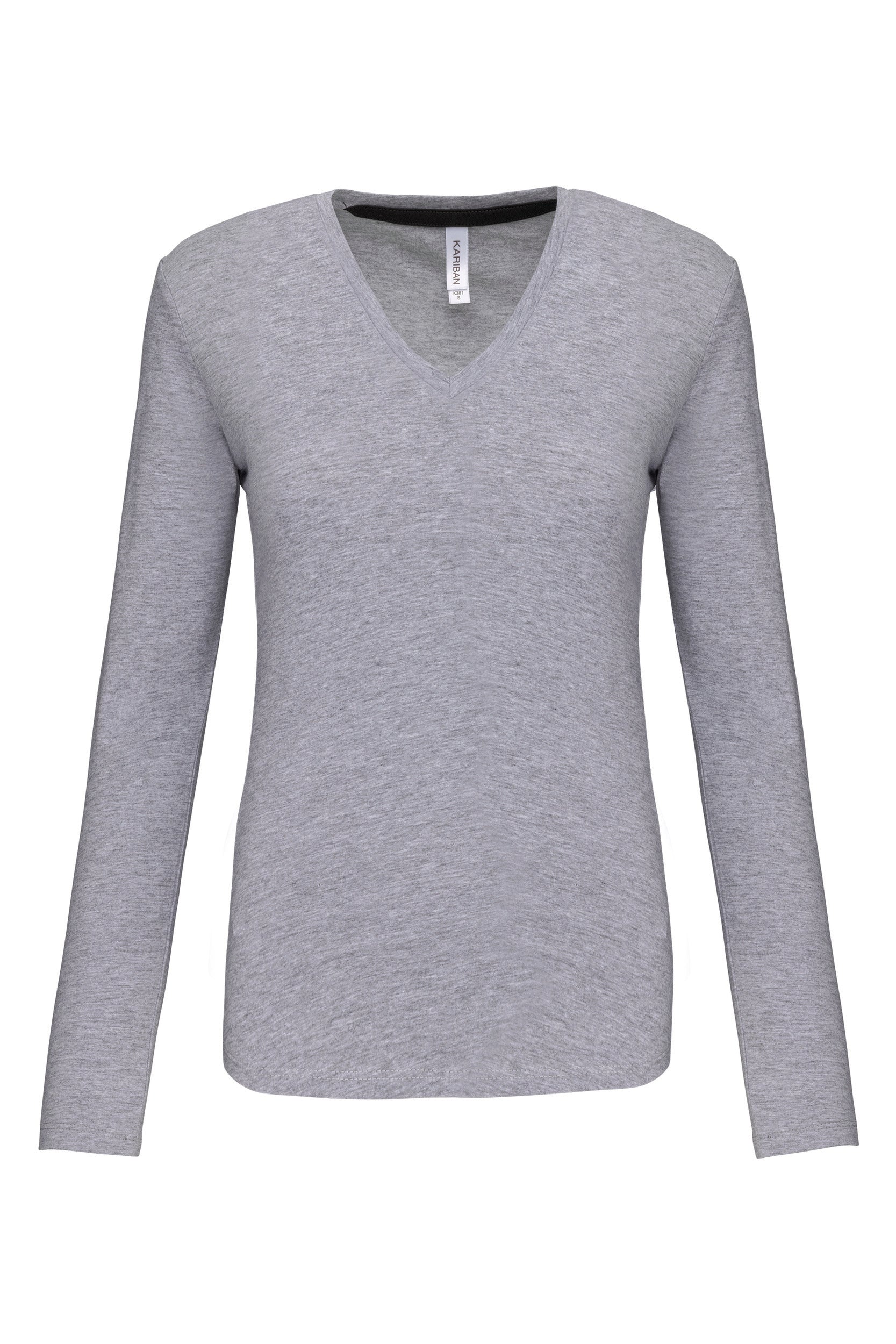 T-shirt col V manches longues femme