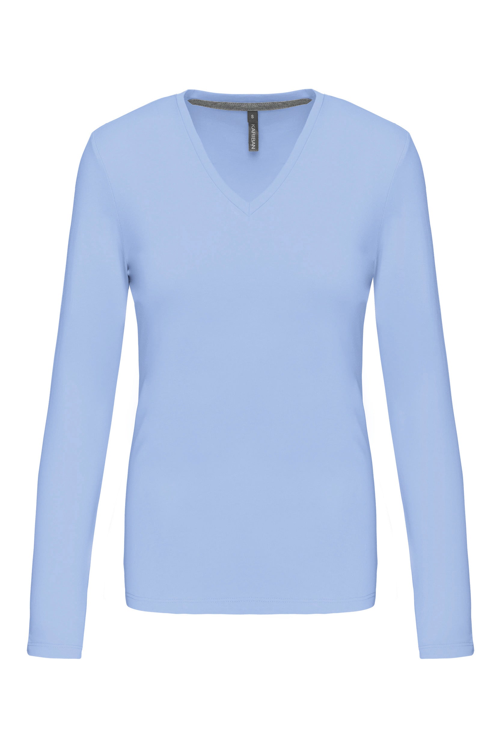 T-shirt col V manches longues femme