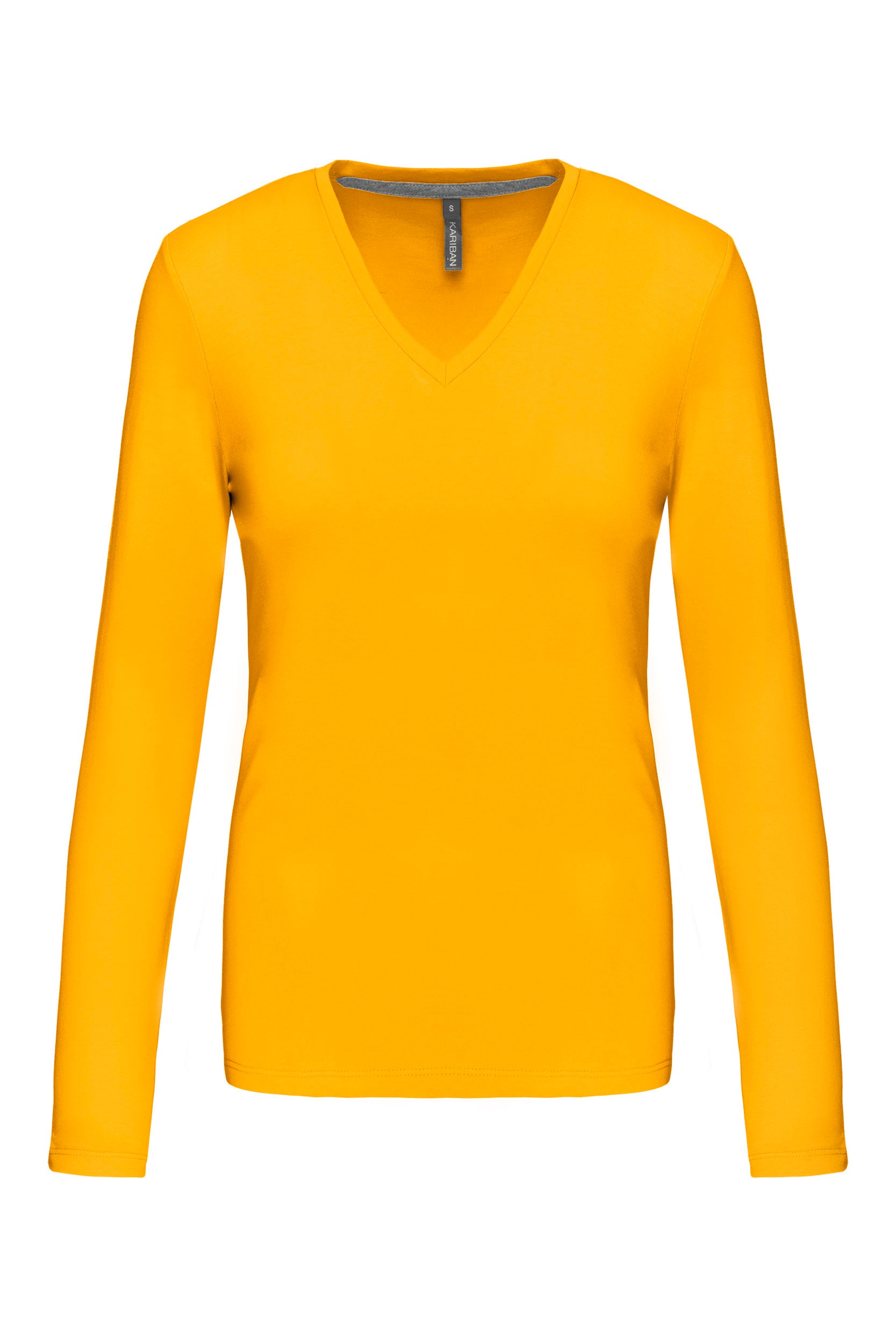 T-shirt col V manches longues femme