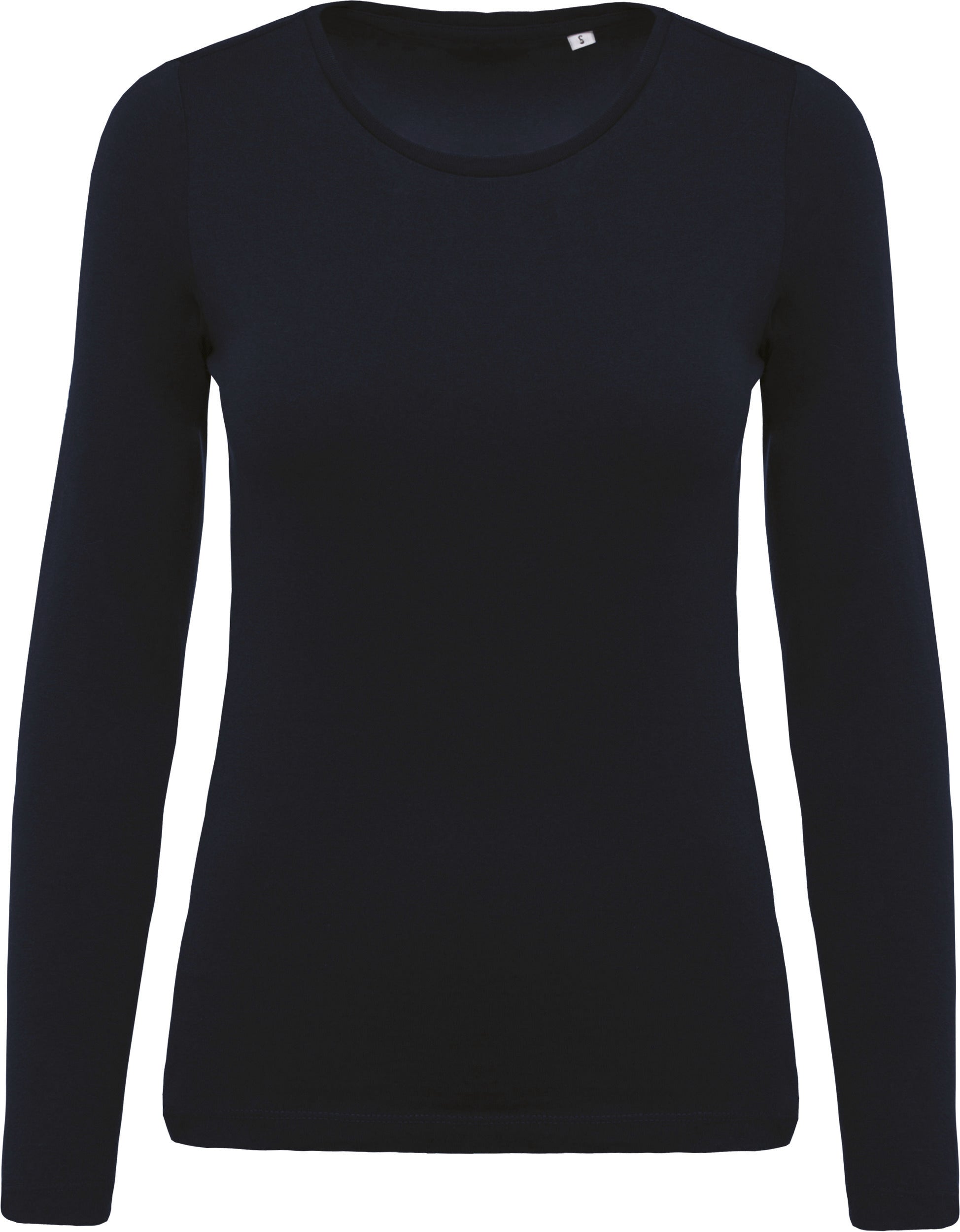 T-shirt coton Bio col rond manches longues femme