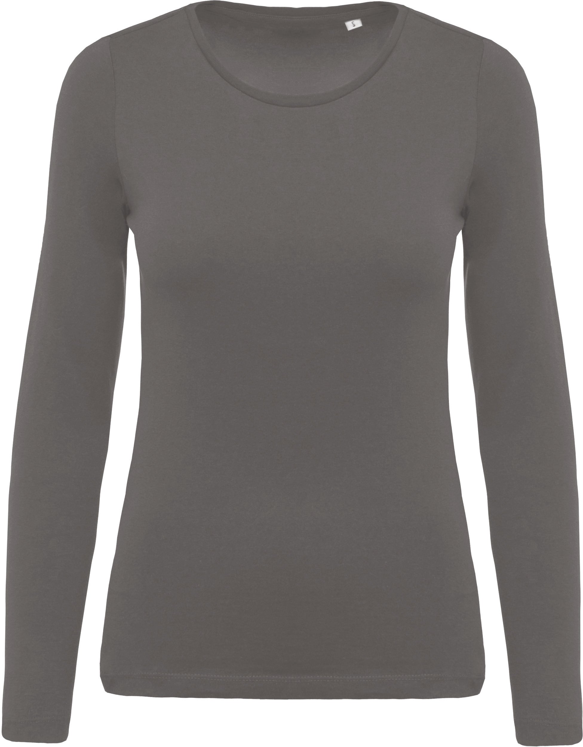T-shirt coton Bio col rond manches longues femme