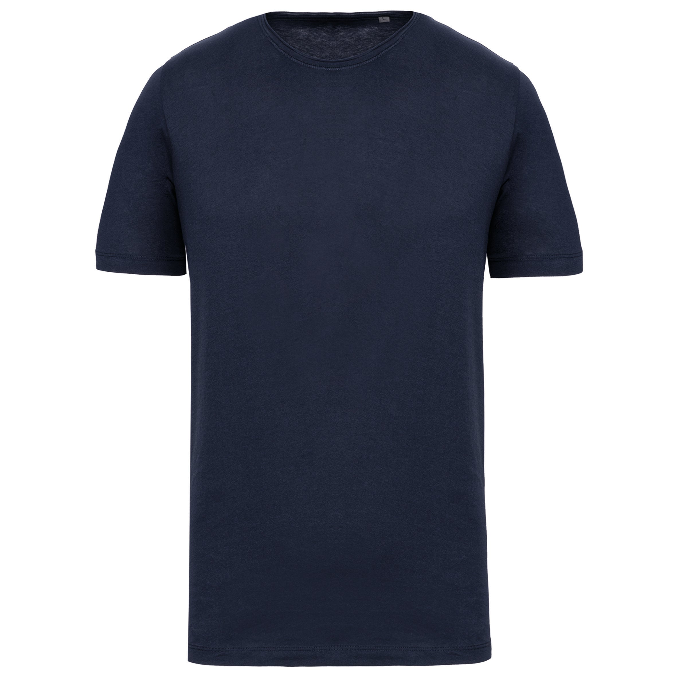 T-shirt Bio col à bords francs manches courtes homme