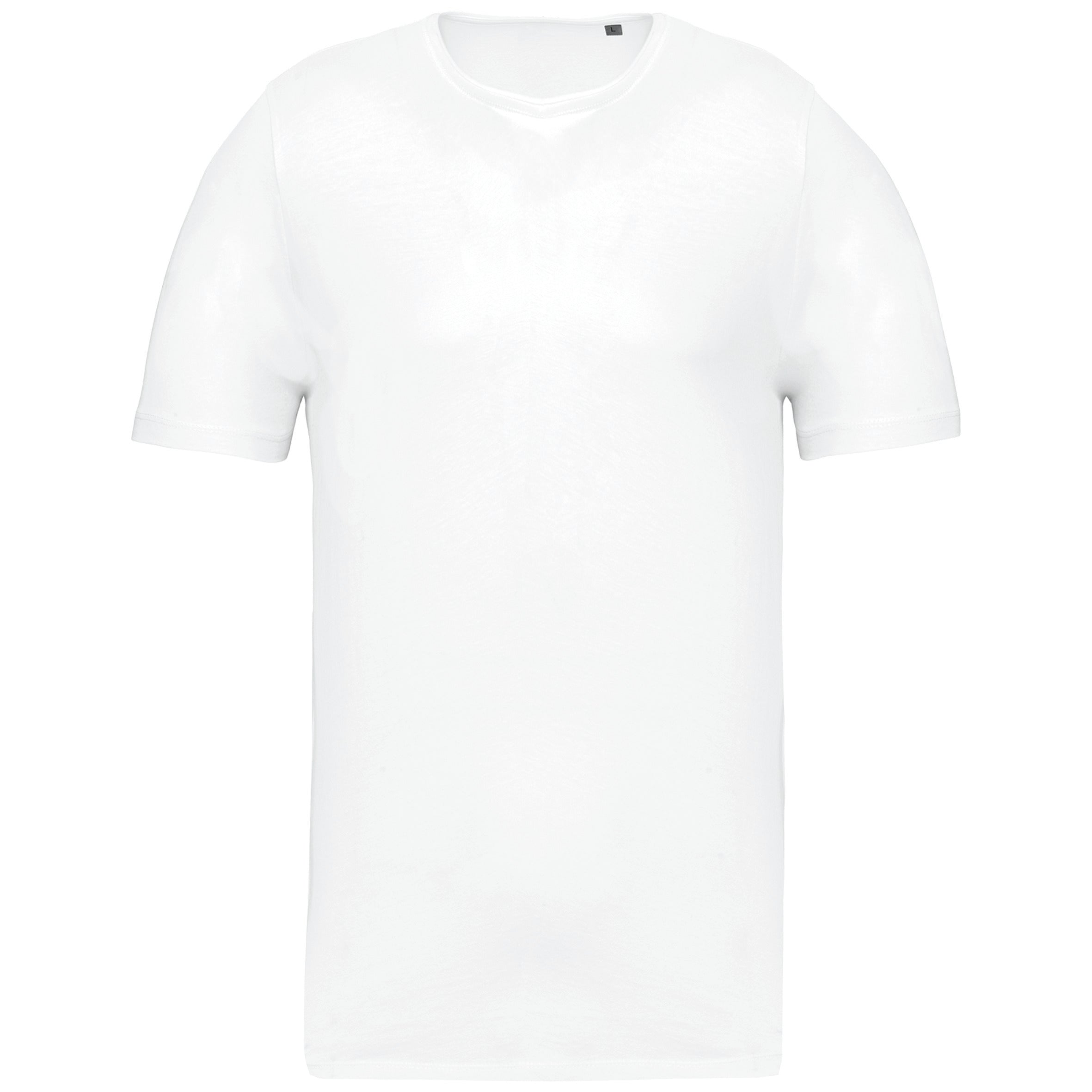 T-shirt Bio col à bords francs manches courtes homme