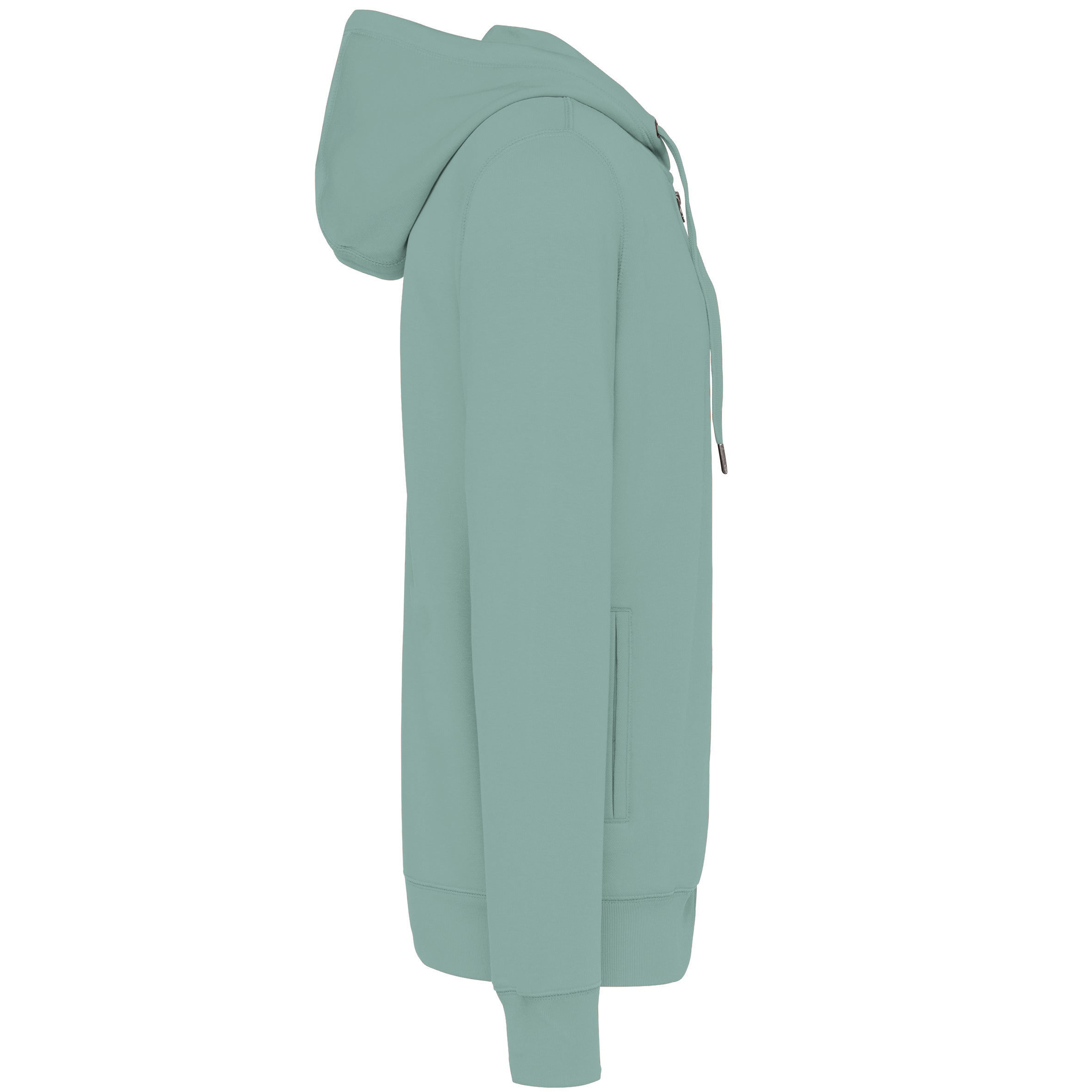 Uniseks ecologisch verantwoord sweatshirt van french terry badstof met capuchon