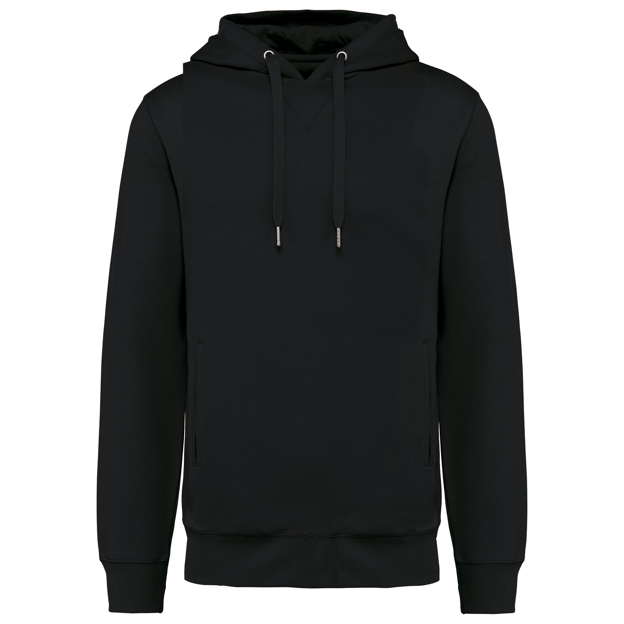 Uniseks ecologisch verantwoord sweatshirt van french terry badstof met capuchon