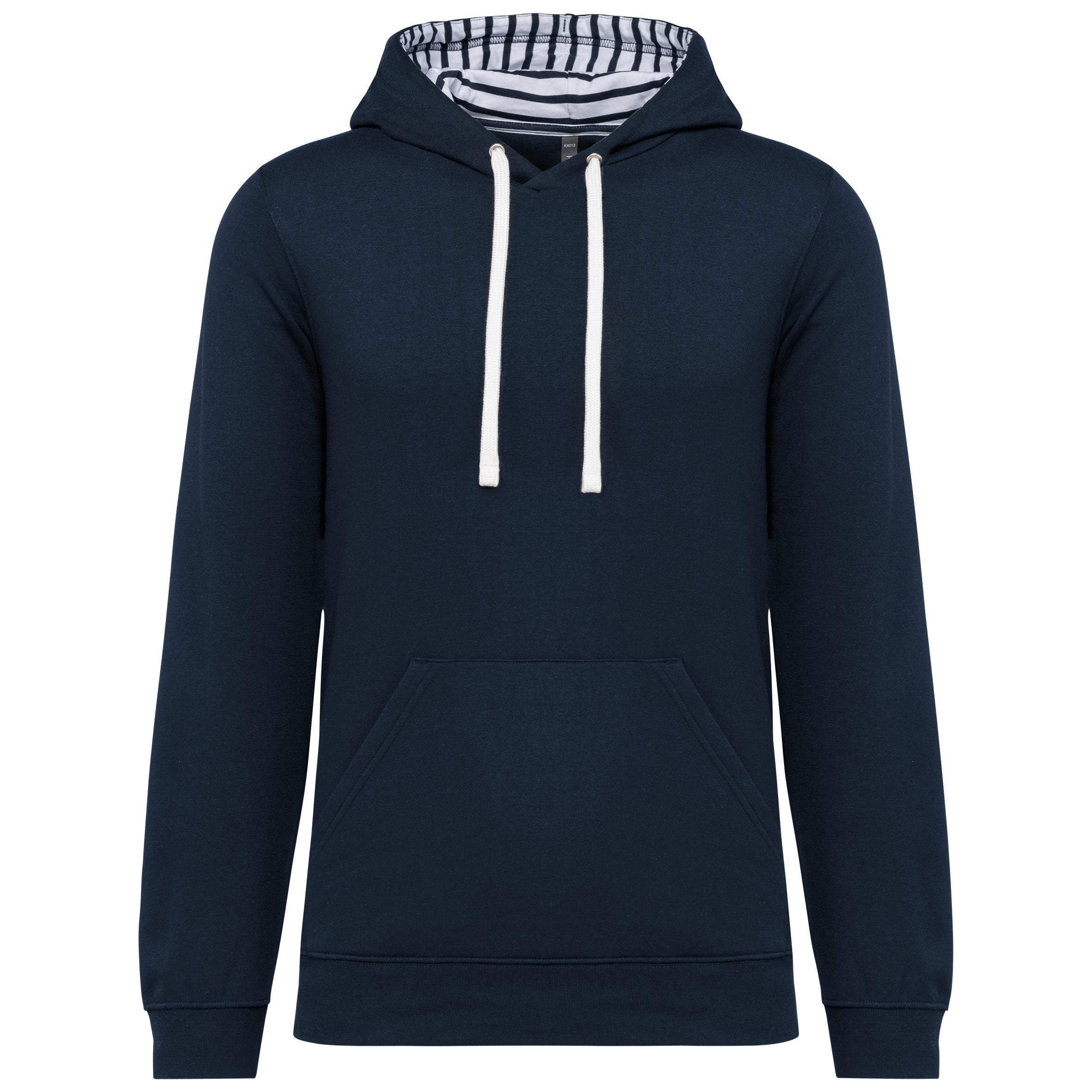 Uniseks sweatshirt met capuchon en contrasterend patroon