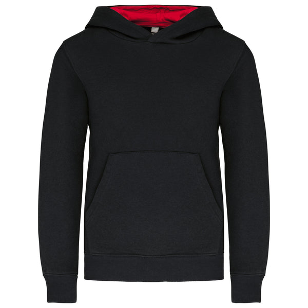 Sweat-shirt capuche contrastée enfant