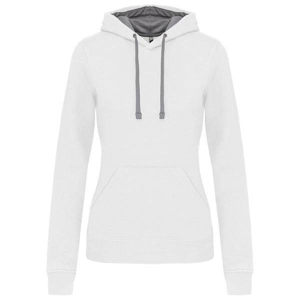 Sweat-shirt capuche contrastée femme