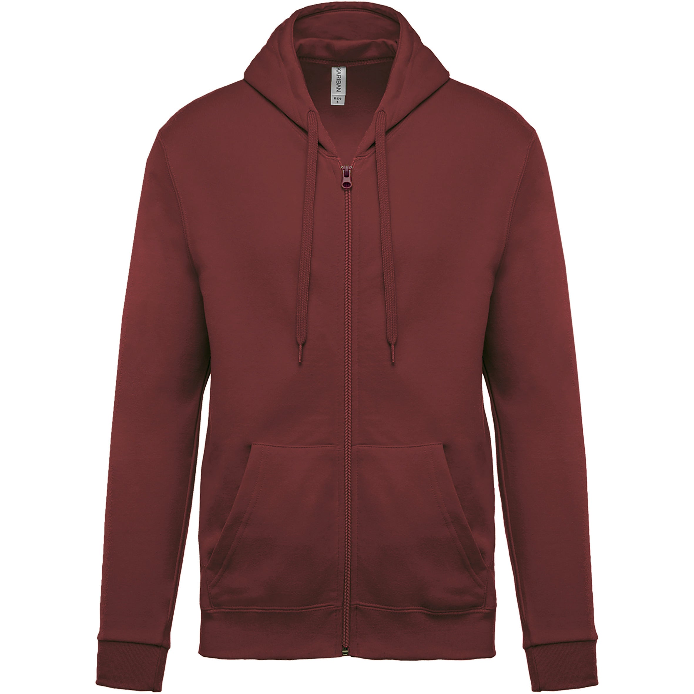 Unisex hooded zipped sweatshirt