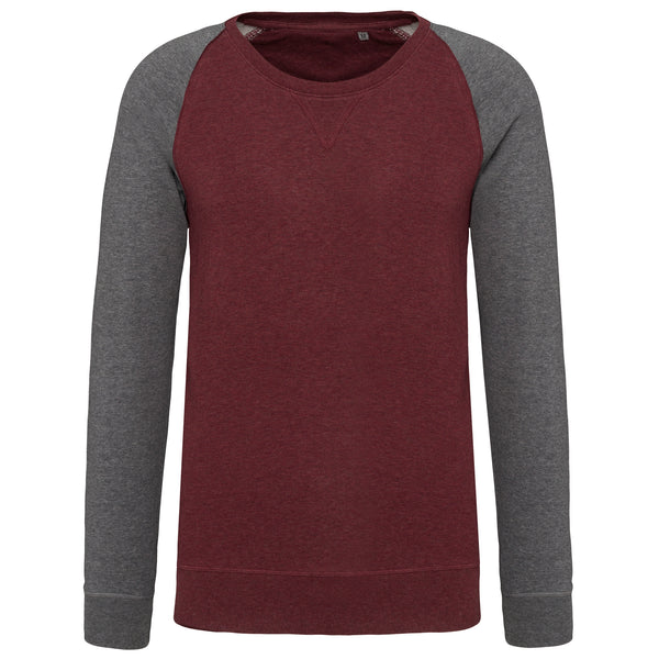 Sweat-shirt Bio bicolore col rond manches raglan homme