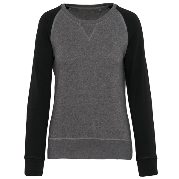 Sweat-shirt Bio bicolore col rond manches raglan femme