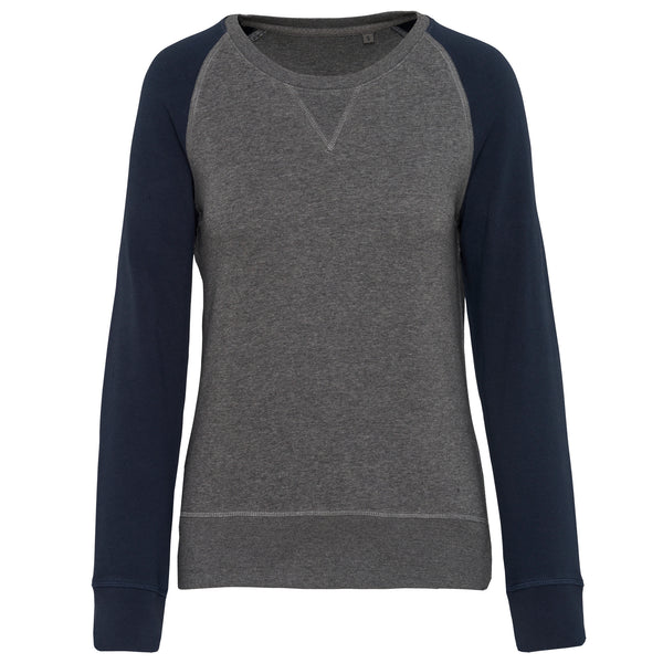 Sweat-shirt Bio bicolore col rond manches raglan femme