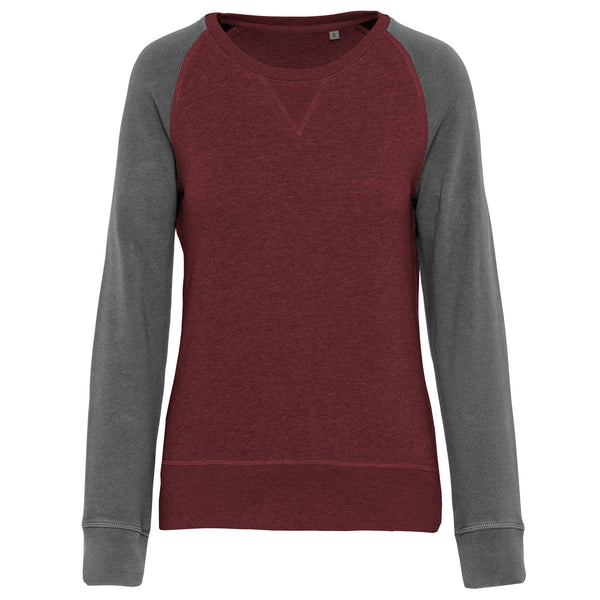 Sweat-shirt Bio bicolore col rond manches raglan femme