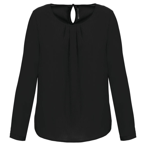 Women's long-sleeved crepe blouse