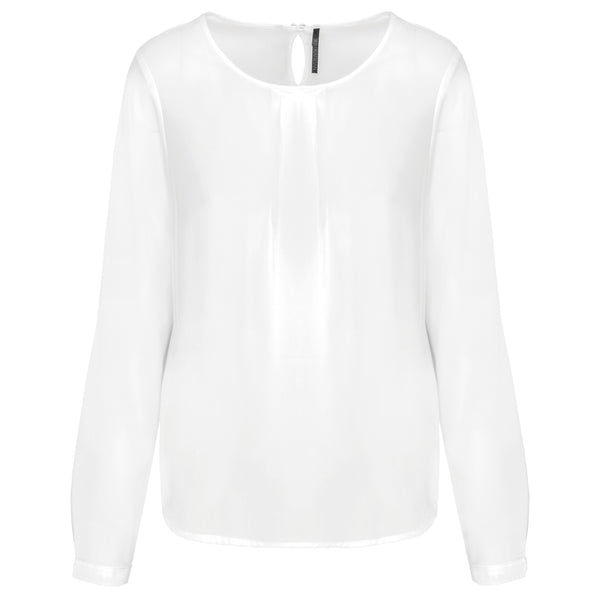 Blouse crêpe manches longues femme