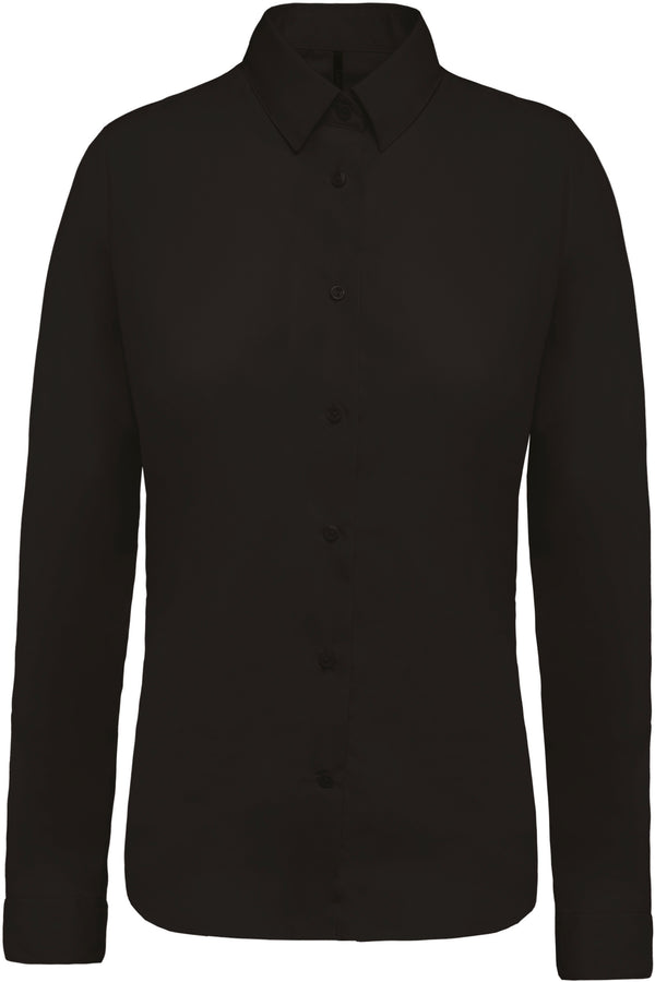 Women's long-sleeved poplin shirt