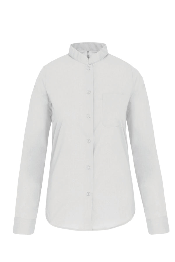 Women's long-sleeved mandarin collar shirt