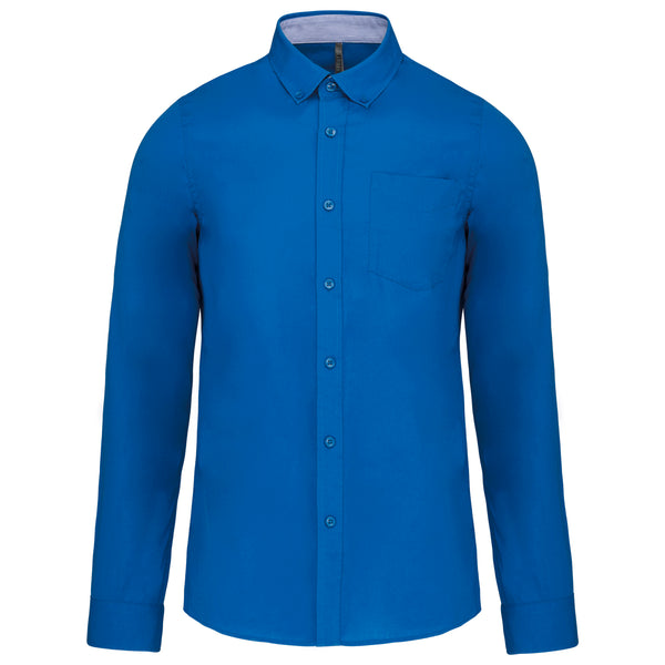 Chemise popeline lavée manches longues