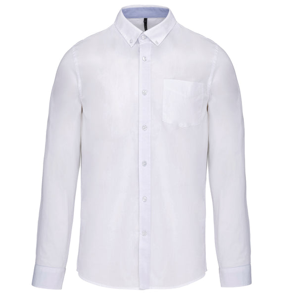 Chemise popeline lavée manches longues