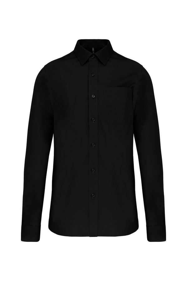 Long-sleeved poplin shirt