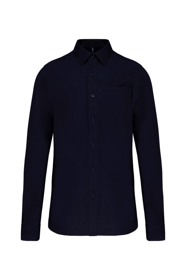 Long-sleeved poplin shirt