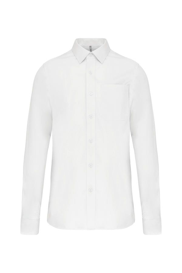 Long-sleeved poplin shirt