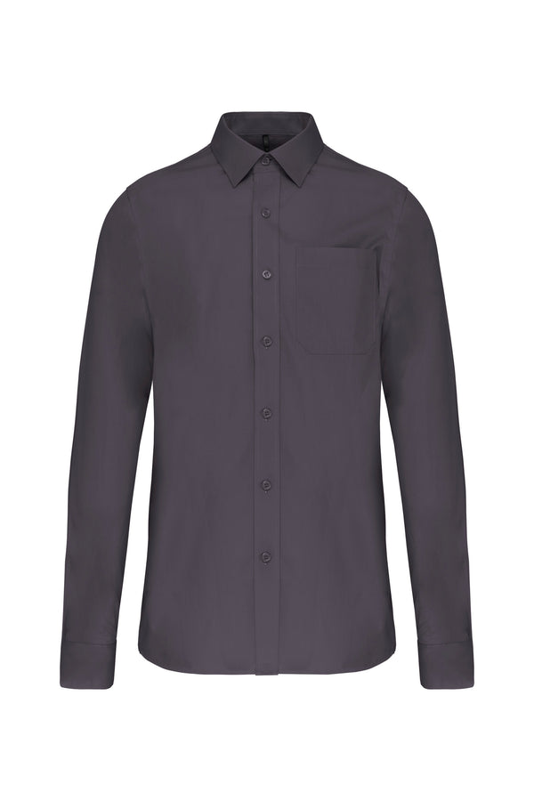 Long-sleeved poplin shirt