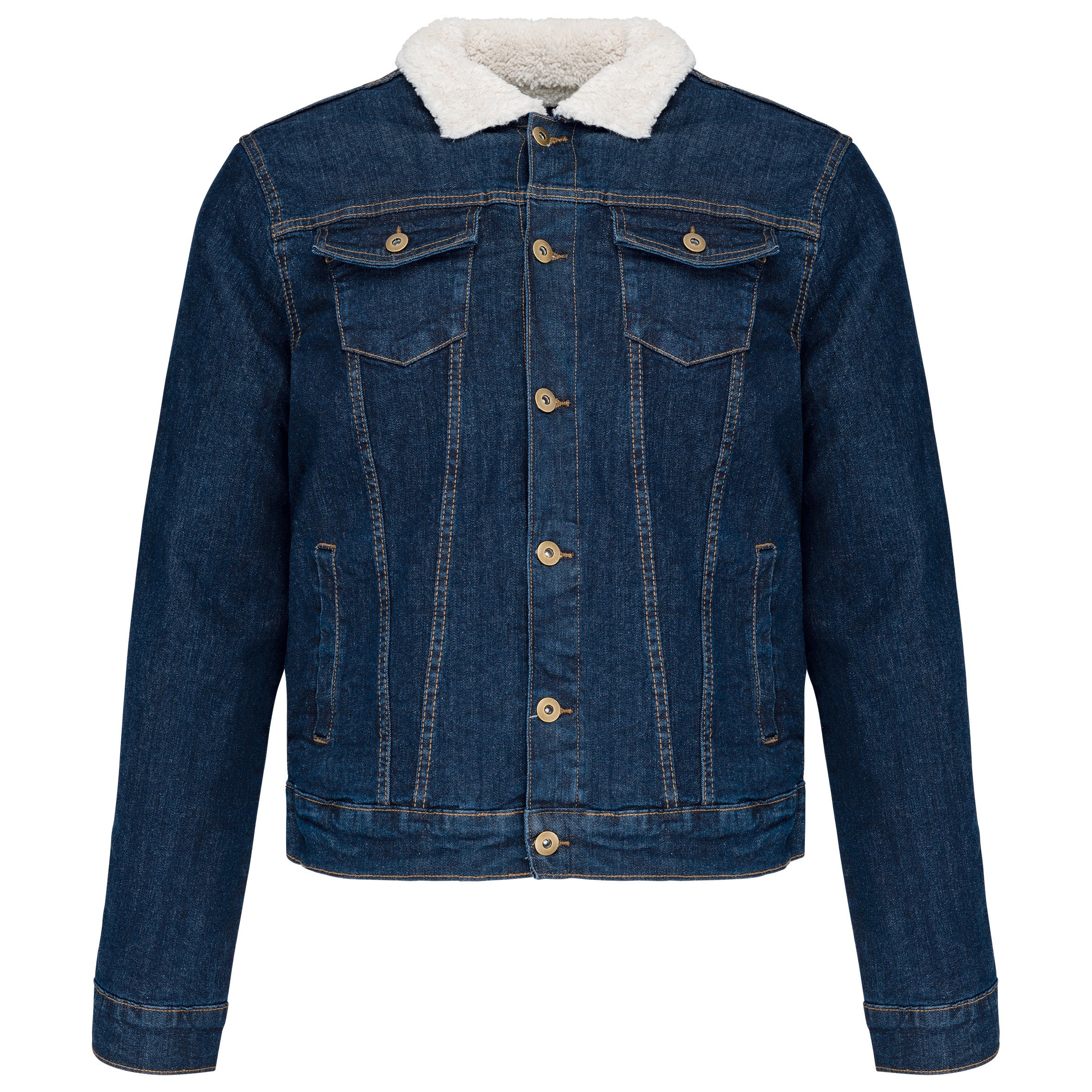 Denim jack met sherpavoering voor heren