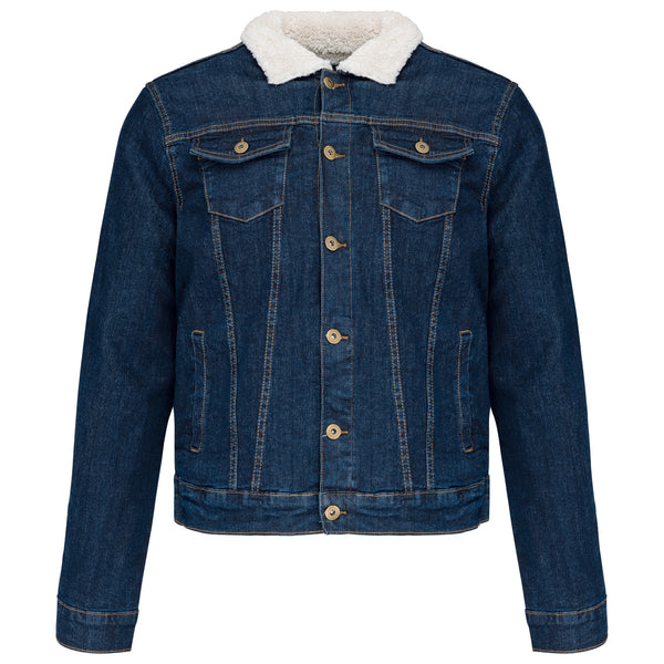 Denim jack met sherpavoering voor heren