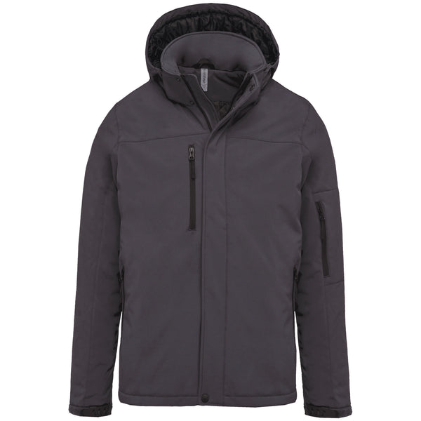 Men's lined hooded softshell parka