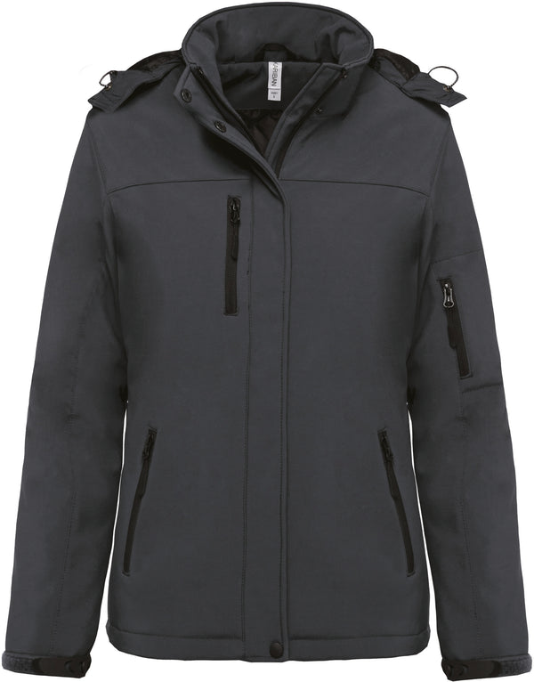 Women's lined hooded softshell parka