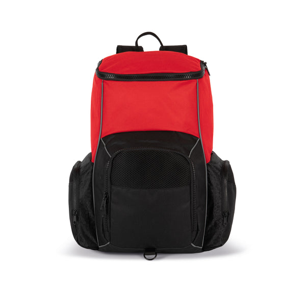 Waterproof recycled sports backpack with object holder