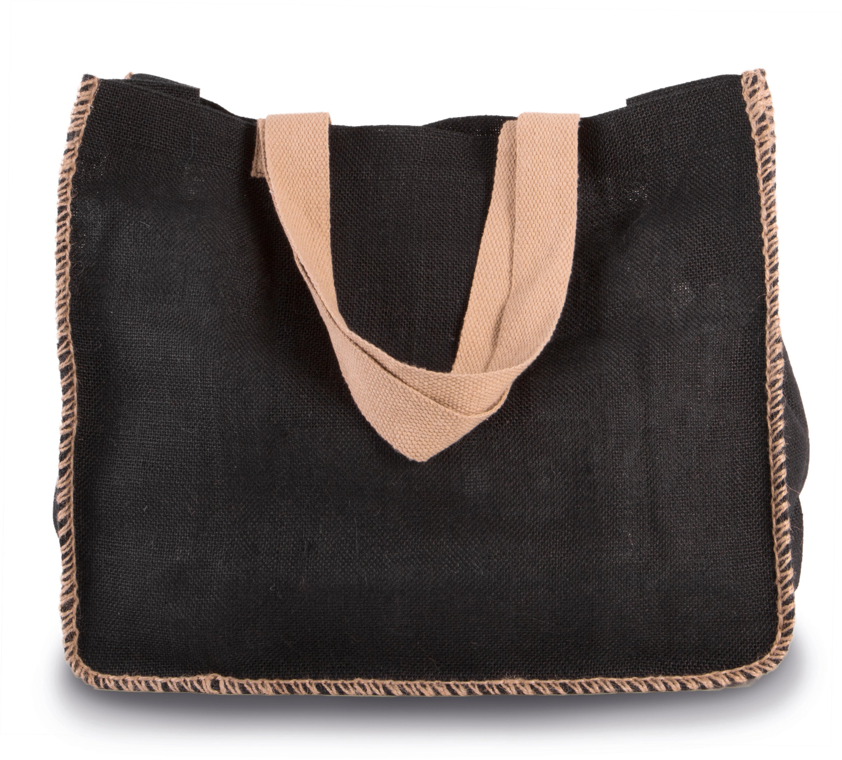 Sac en jute avec coutures contrastées
