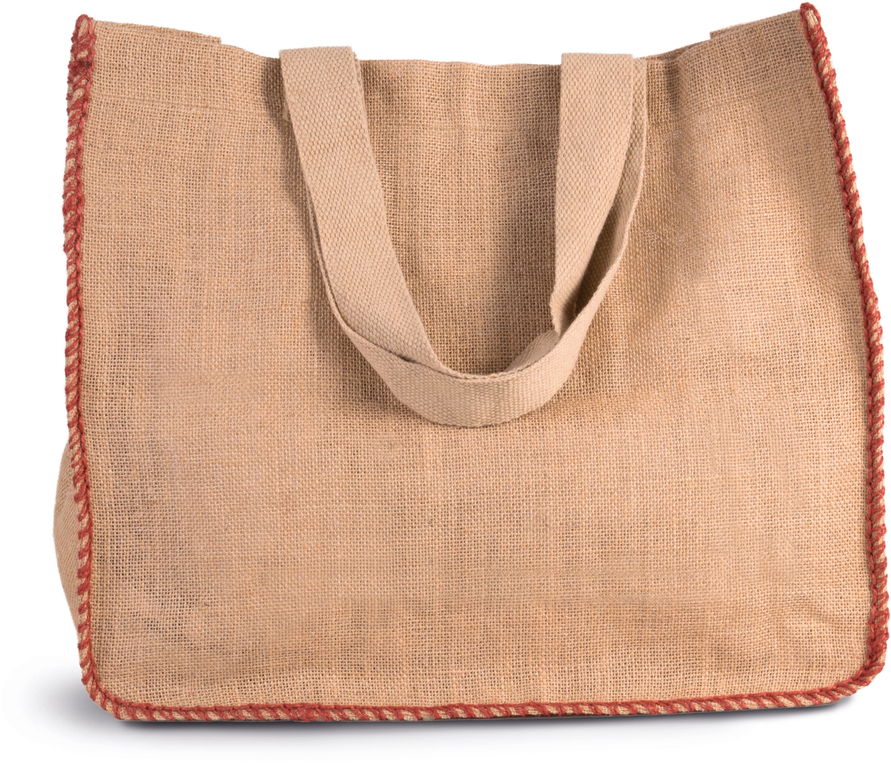 Sac en jute avec coutures contrastées