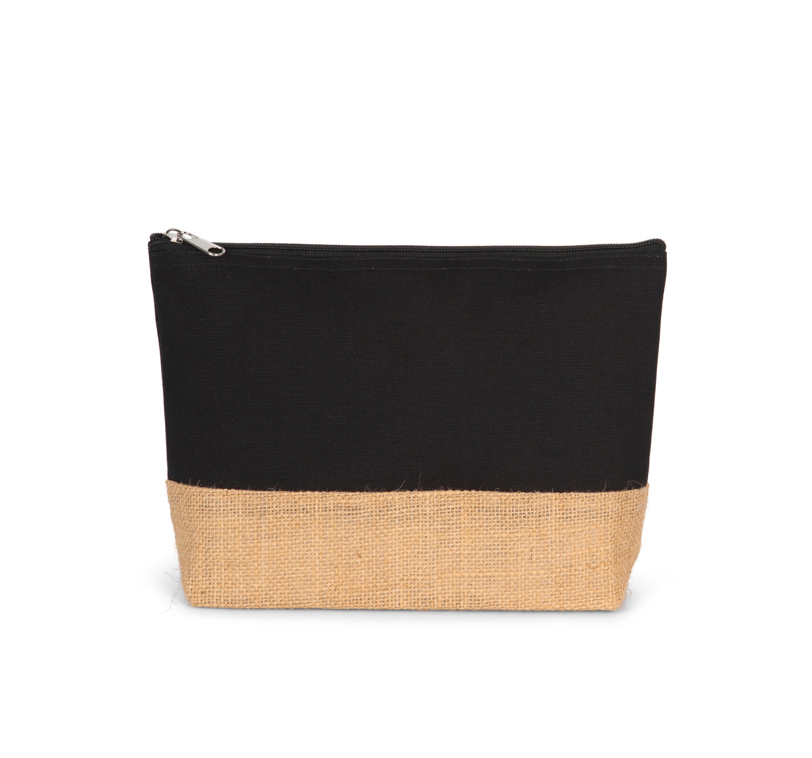 Pouch in cotton canvas and jute