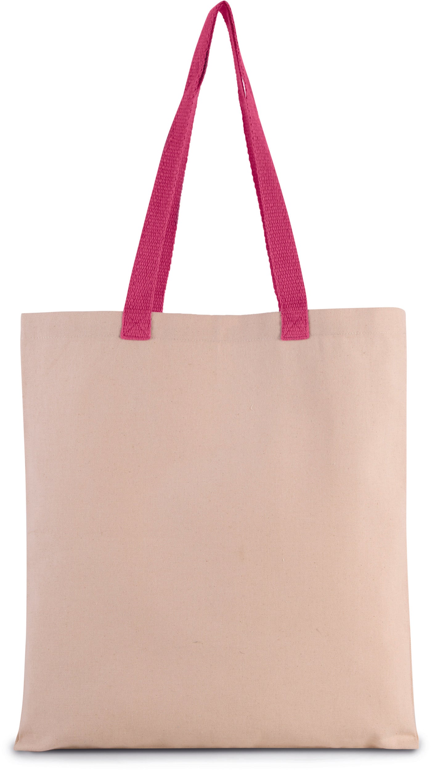 Sac shopping plat en toile avec poignées contrastées
