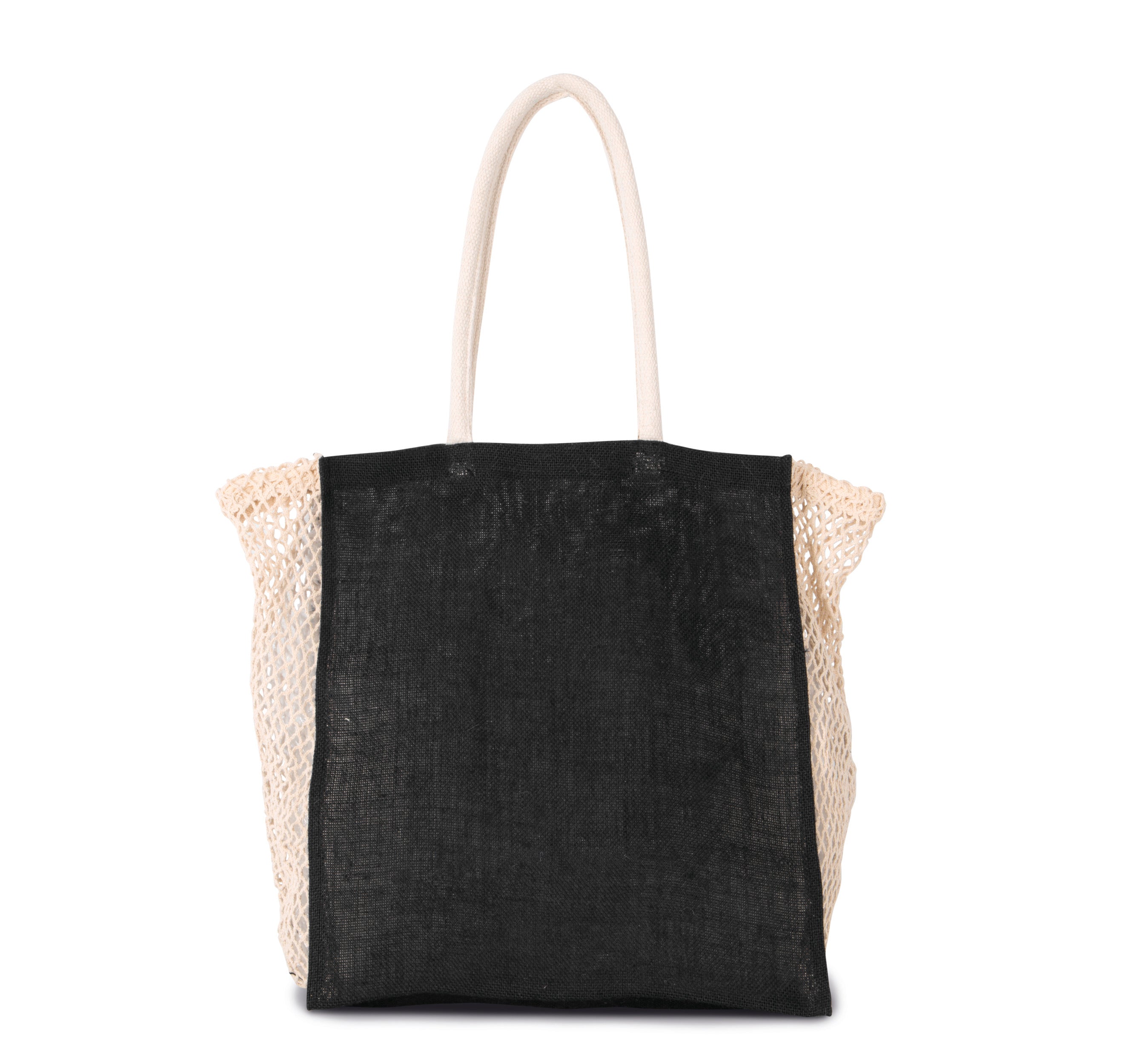 Shopping bag with mesh gusset