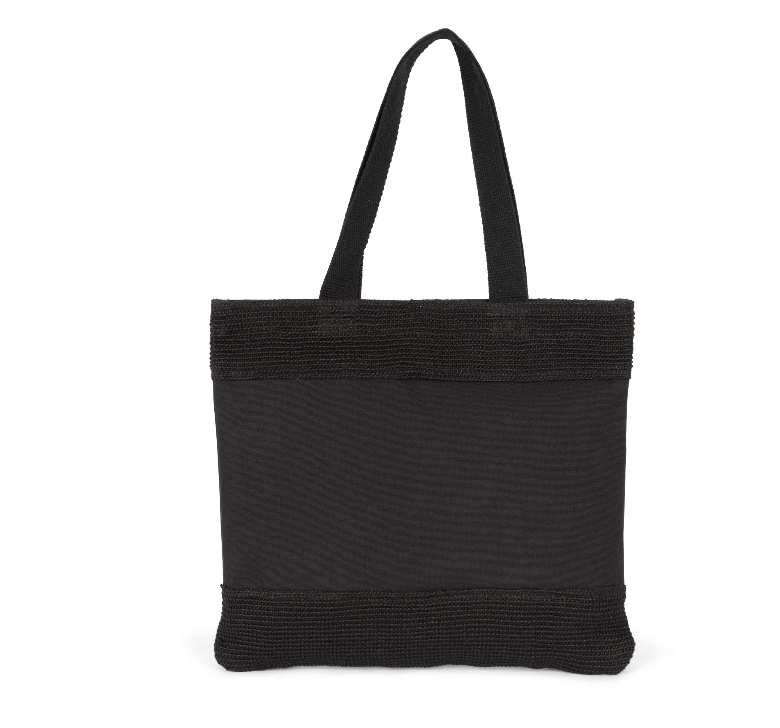 Shopping bag in cotton and braided jute threads