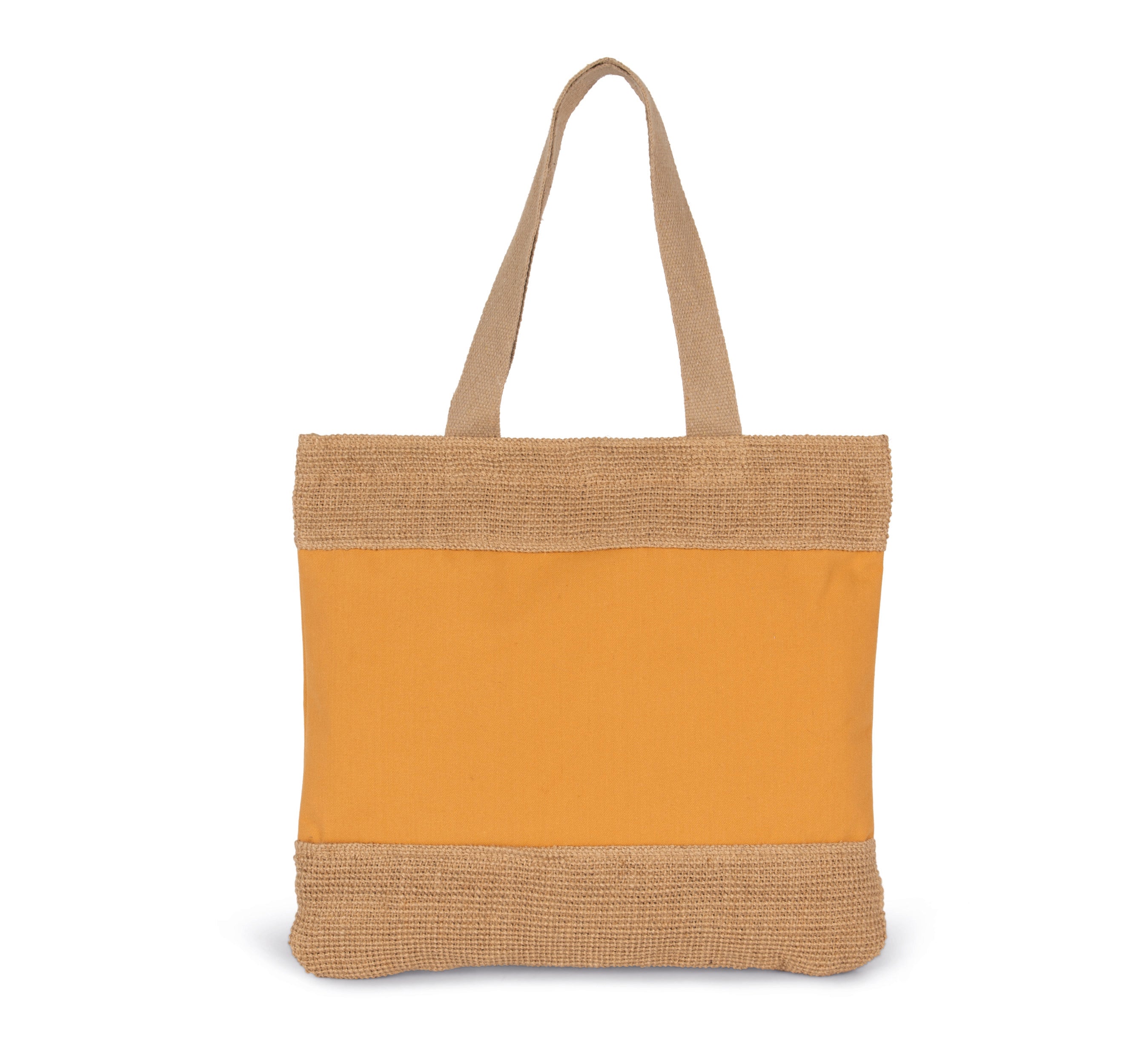 Shopping bag in cotton and braided jute threads