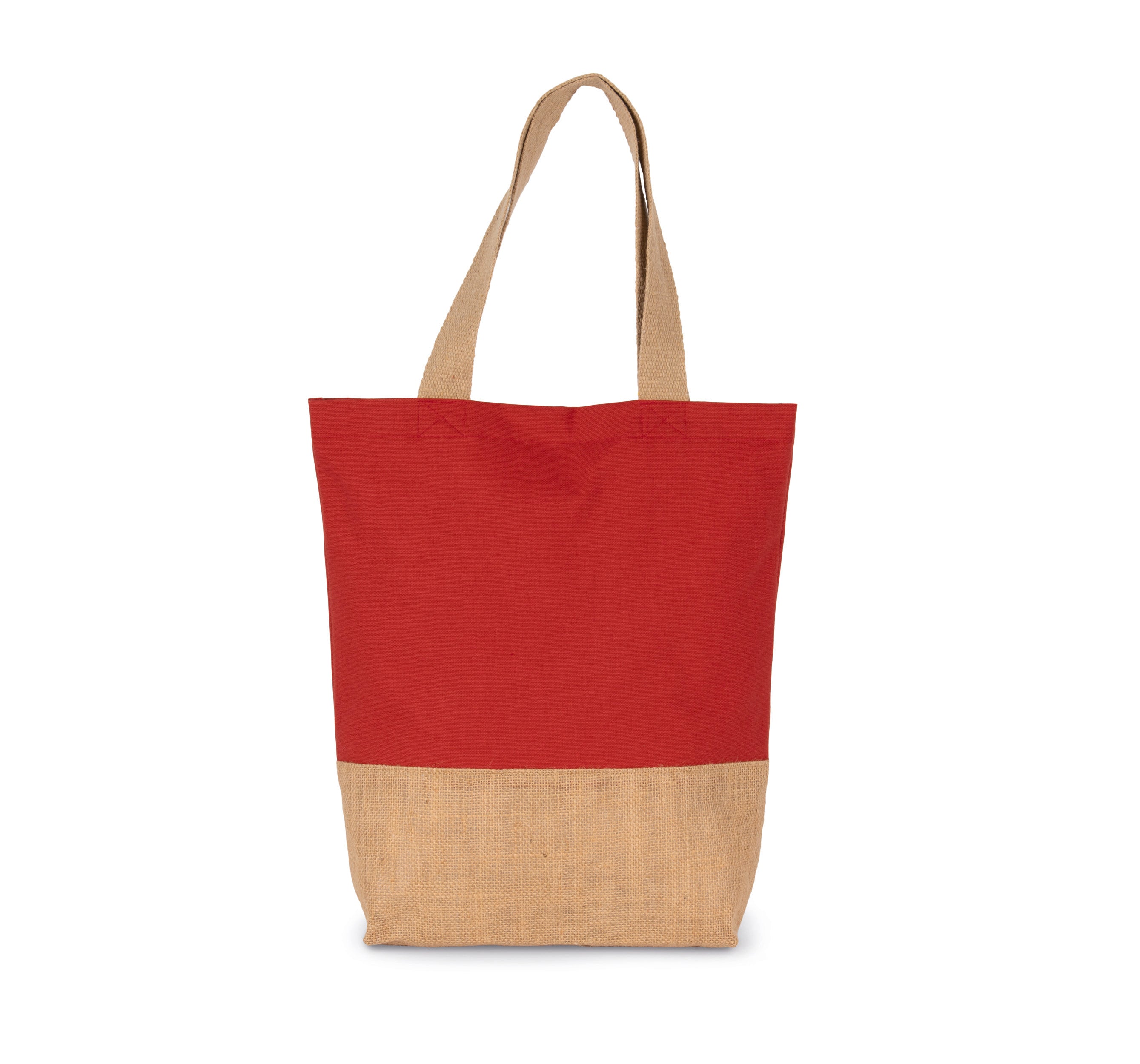 Shopping bag in cotton and laminated jute yarn